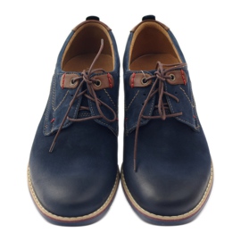 Scarpe causali Riko 842 blu navy marrone 4