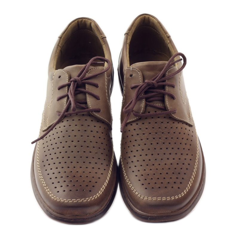 Scarpe da uomo Riko, scarpe traforate 848 marrone 4