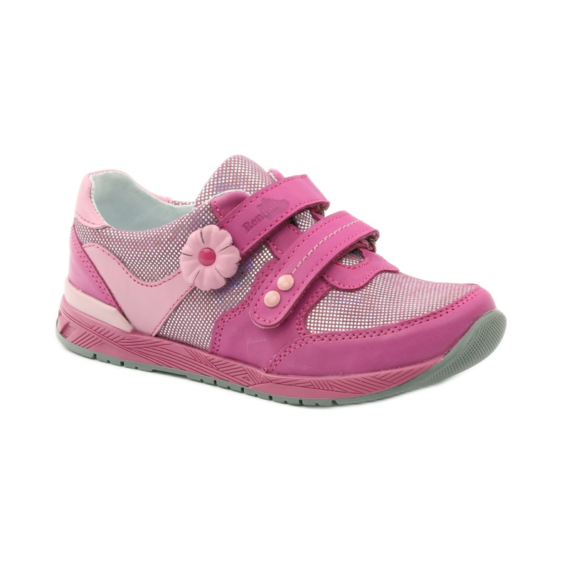 Scarpe da bambina con fiore Ren But 3265 rosa grigio 1