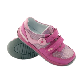 Scarpe da bambina con fiore Ren But 3265 rosa grigio 3