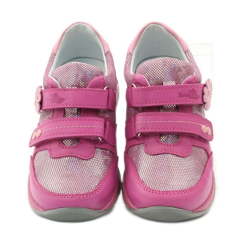 Scarpe da bambina con fiore Ren But 3265 rosa grigio 4