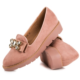 Comer Signori in pelle scamosciata con ornamento rosa 2