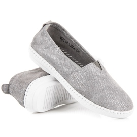 Slip on VINCEZA in pelle grigio 1