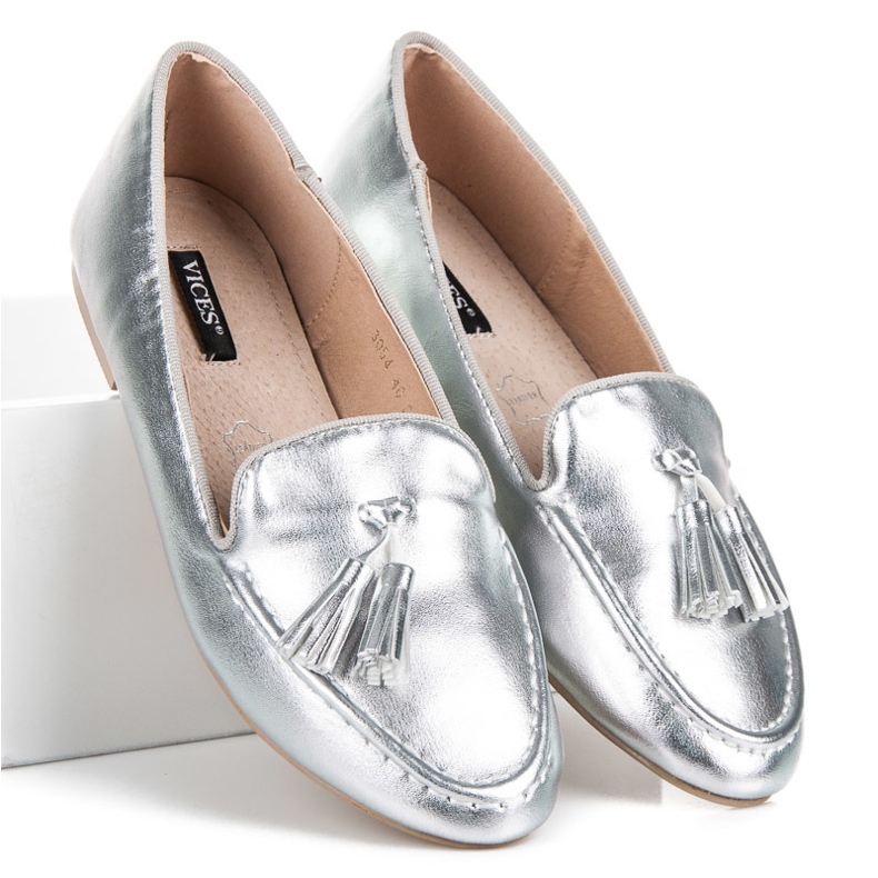 Vices Morse per mocassini in argento grigio 1