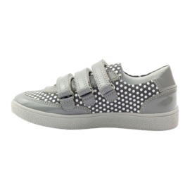 Bartek Scarpe con velcro grigie con pois 35651 rosa grigio bianco 2