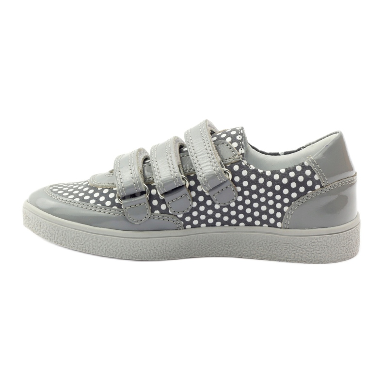 Bartek Scarpe con velcro grigie con pois 35651 rosa grigio bianco 2