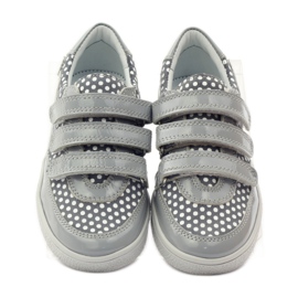 Bartek Scarpe con velcro grigie con pois 35651 rosa grigio bianca 4