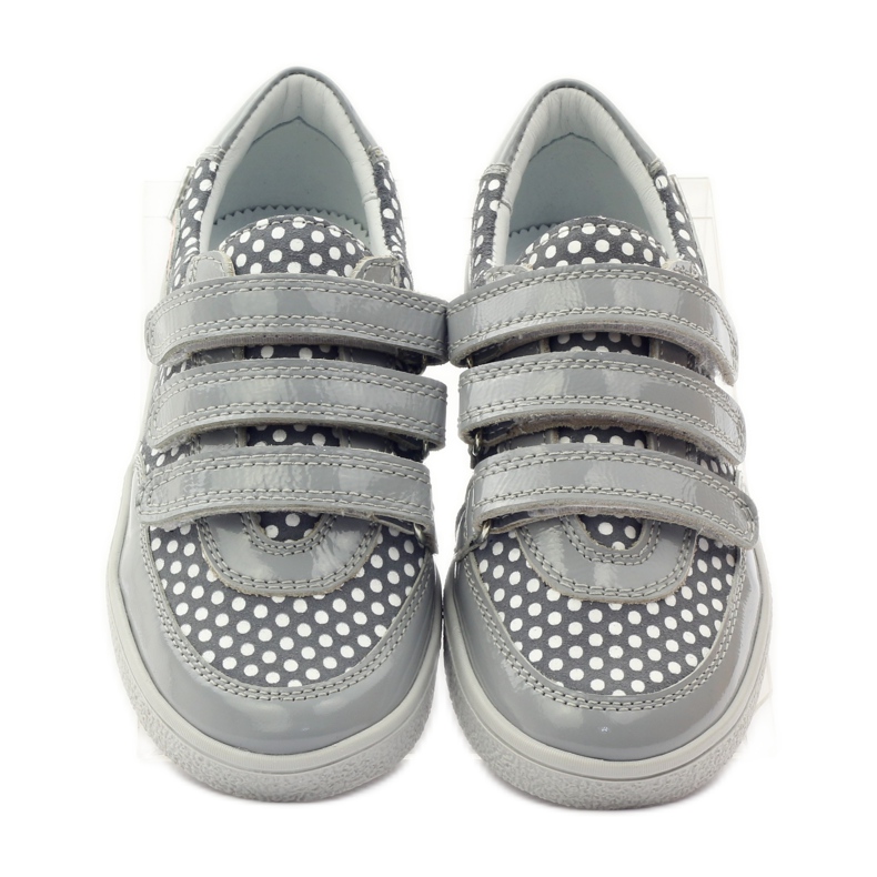 Bartek Scarpe con velcro grigie con pois 35651 rosa grigio bianca 4