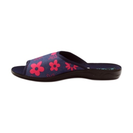 Ciabatte da donna con fiori Adanex blu navy rosa 2