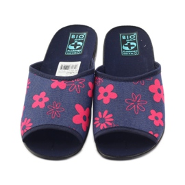 Ciabatte da donna con fiori Adanex blu navy rosa 4