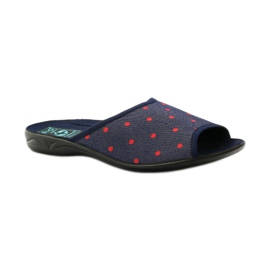 Ciabatte da donna con pois Adanex blu navy rosso 1