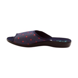 Ciabatte da donna con pois Adanex blu navy rosso 2