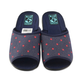 Ciabatte da donna con pois Adanex blu navy rosso 4