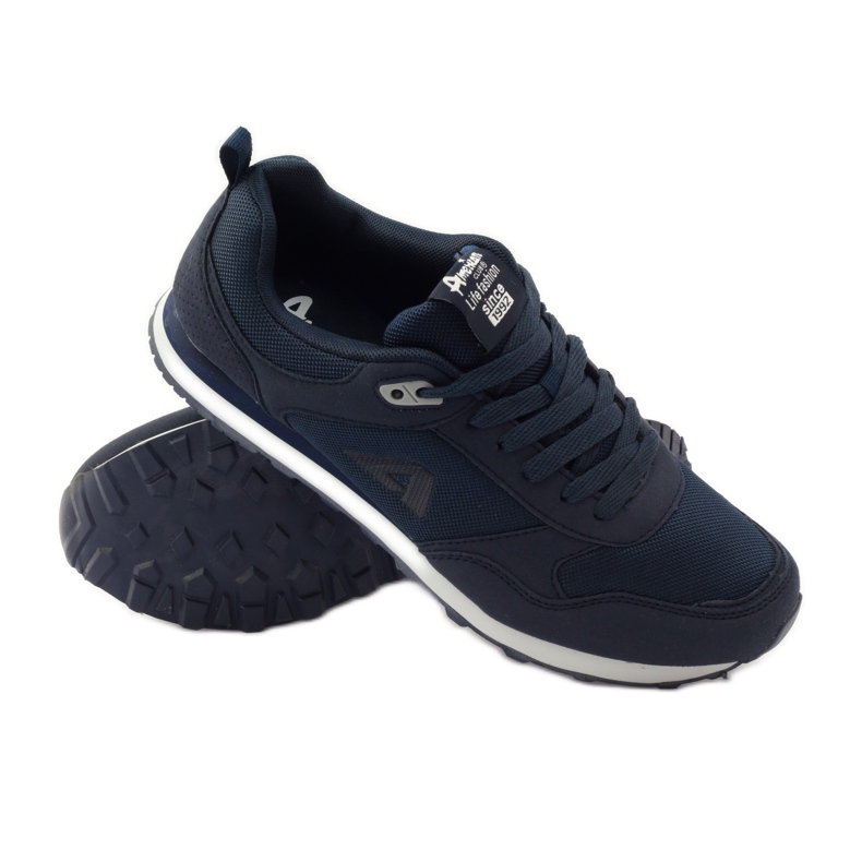 American Club Scarpe da jogging americane 1754 blu navy 3