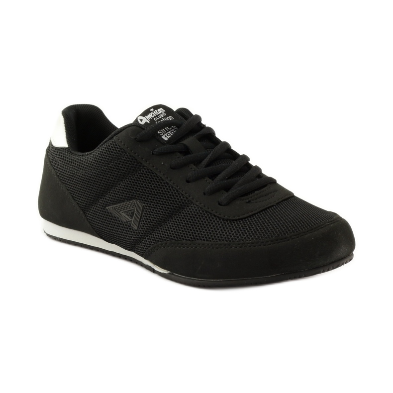 American Club Scarpe da jogging nere americane 7066 bianca nero 1