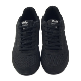 American Club Scarpe da jogging nere americane 7066 bianco nero 4