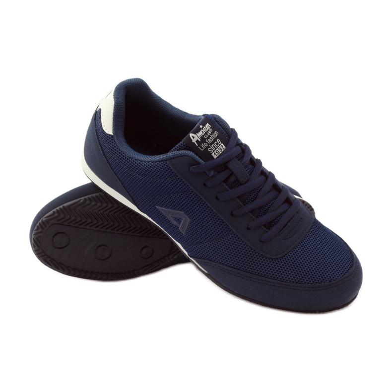 American Club Scarpe da jogging americane 7066 blu navy bianco 3