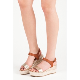 Seastar Sandali espadrillas con zeppa giallo marrone 1