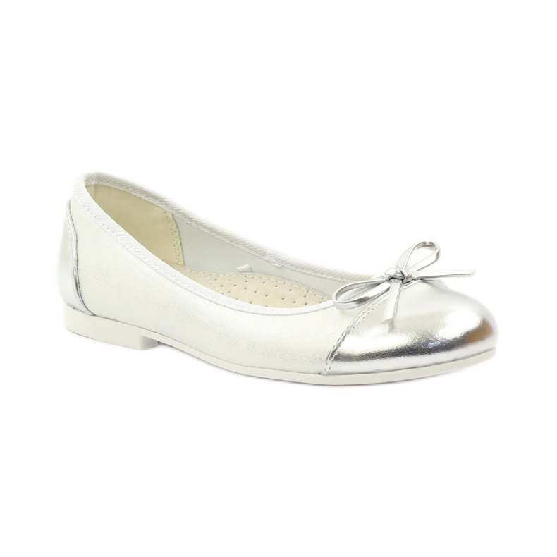 American Club Ballerine décolleté con fiocco americano bianco 1