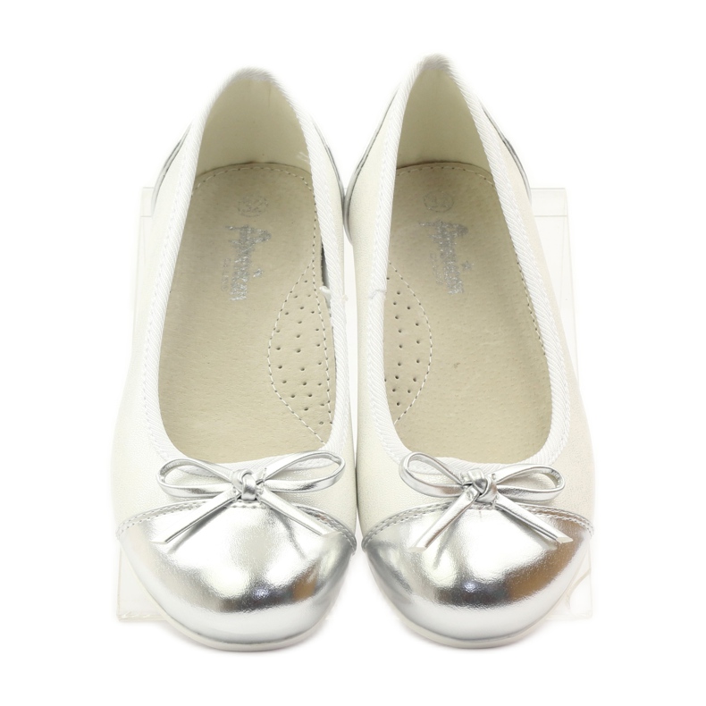 American Club Ballerine décolleté con fiocco americano bianco 4