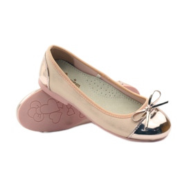 American Club Ballerine décolleté con fiocco americano rosa giallo bianco 3