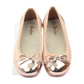American Club Ballerine décolleté con fiocco americano rosa giallo bianco 4