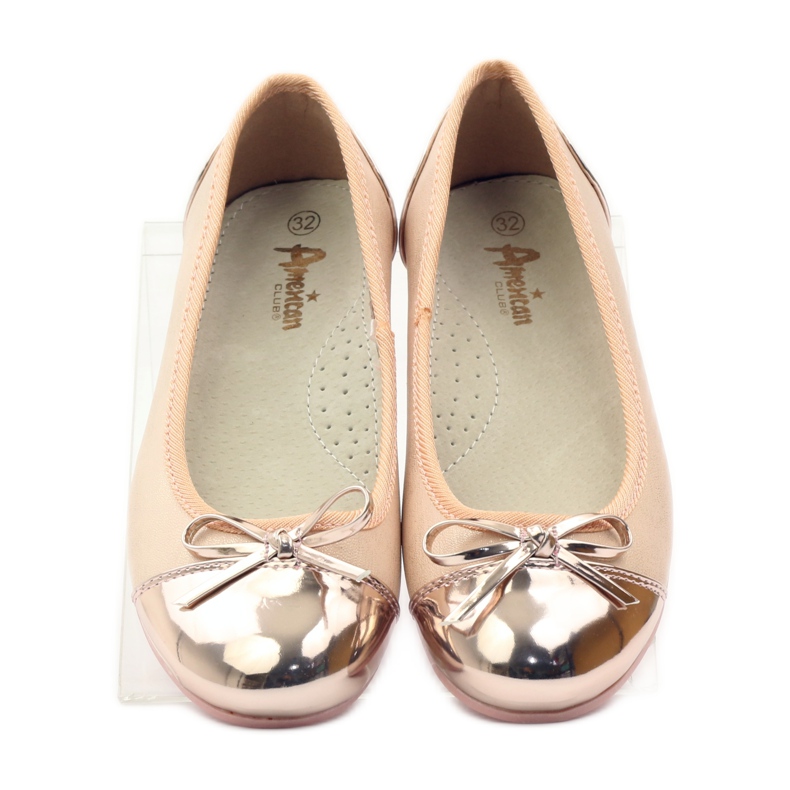 American Club Ballerine décolleté con fiocco americano rosa giallo bianco 4