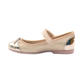 American Club Ballerine in velcro décolleté americane 14297 rosa giallo 2