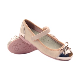 American Club Ballerine in velcro décolleté americane 14297 rosa giallo 3