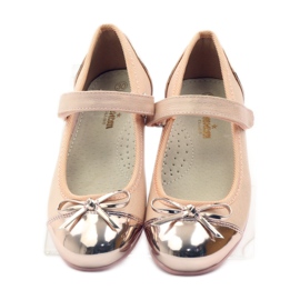 American Club Ballerine in velcro décolleté americane 14297 rosa giallo 4