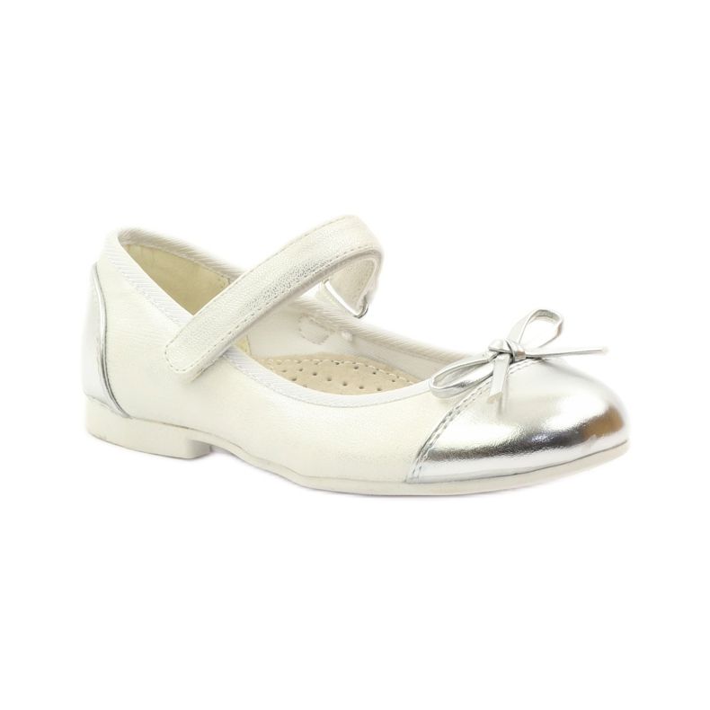 American Club Ballerine in velcro décolleté americane 14297 grigio bianco 1