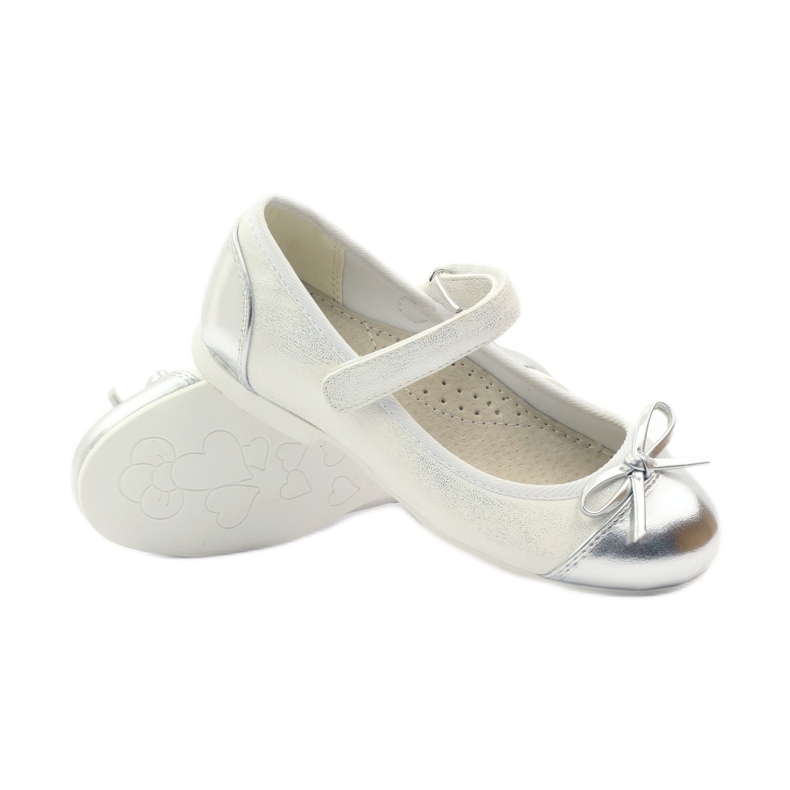 American Club Ballerine in velcro décolleté americane 14297 grigio bianco 3