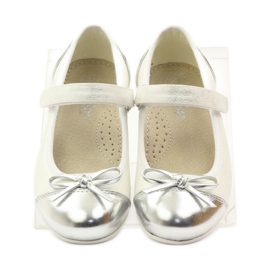 American Club Ballerine in velcro décolleté americane 14297 grigio bianco 4