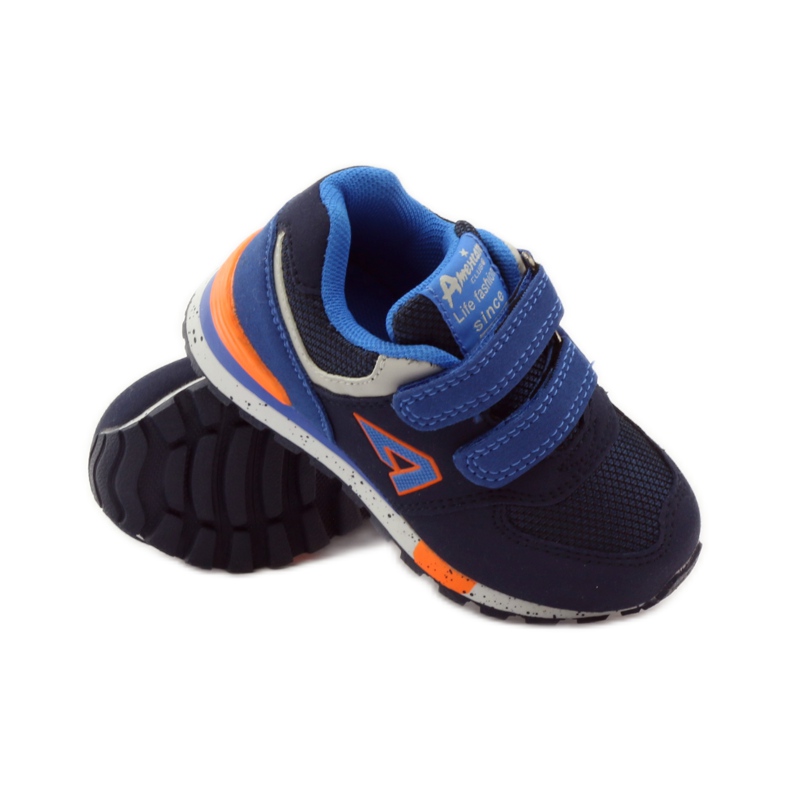 American Club Sneakers americane 15110 blu navy arancia 3