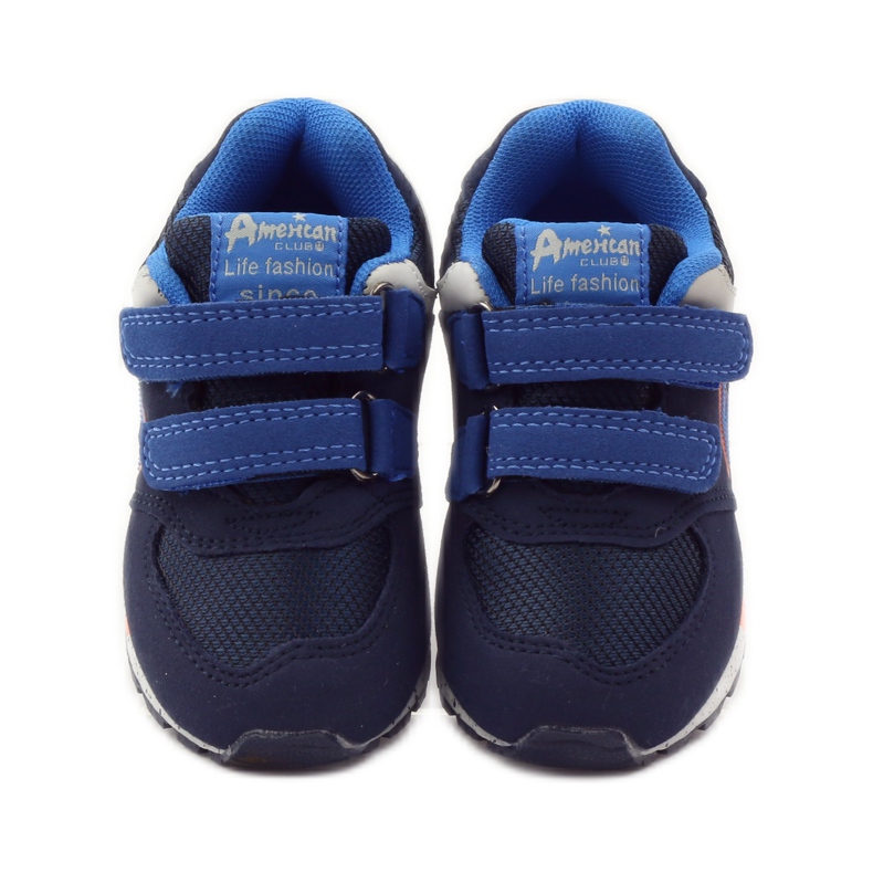 American Club Sneakers americane 15110 blu navy arancia 4