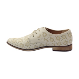 Sergio Leone Scarpe da donna con fiori alla moda beige 2