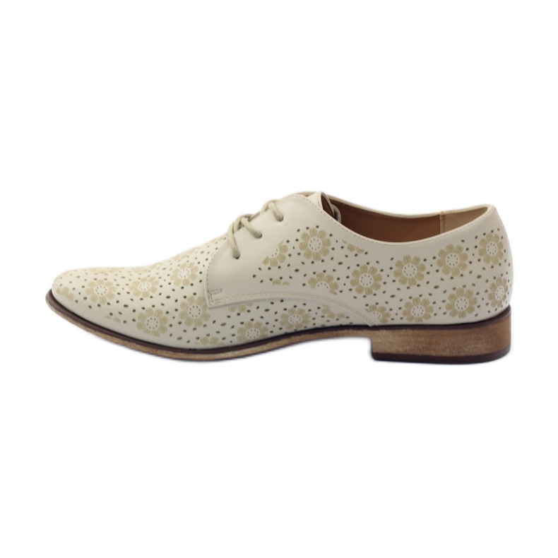 Sergio Leone Scarpe da donna con fiori alla moda beige 2