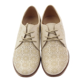Sergio Leone Scarpe da donna con fiori alla moda beige 4