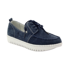 Scarpe Creepers in pelle Filippo 020 blu navy 1