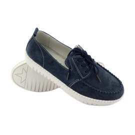 Scarpe Creepers in pelle Filippo 020 blu navy 3