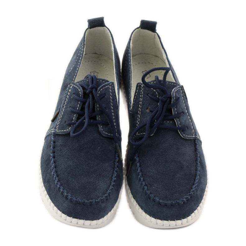 Scarpe Creepers in pelle Filippo 020 blu navy 4