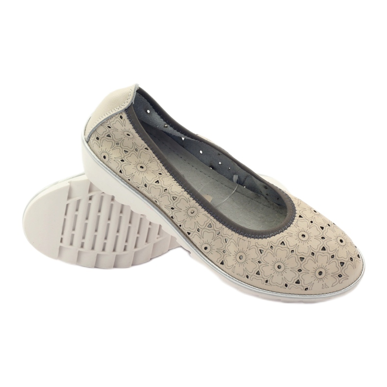 Décolleté in pelle con motivi Filippo 047 beige 3