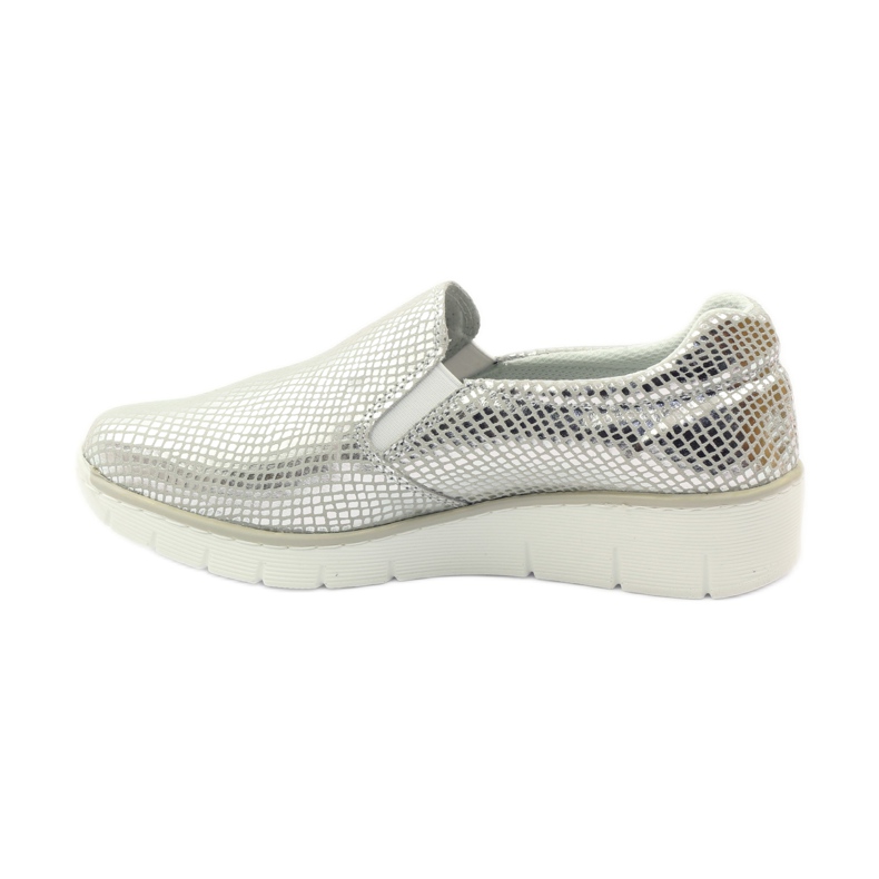 Scarpe sportive Slipony in pelle Filippo 204 bianca grigio 2