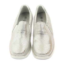 Scarpe sportive Slipony in pelle Filippo 204 bianco grigio 4
