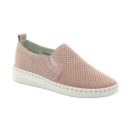 Slipony in pelle Filippo 063 rosa 1