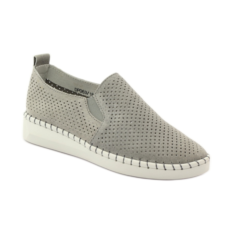 Slipony in pelle Filippo 063 grigio 1