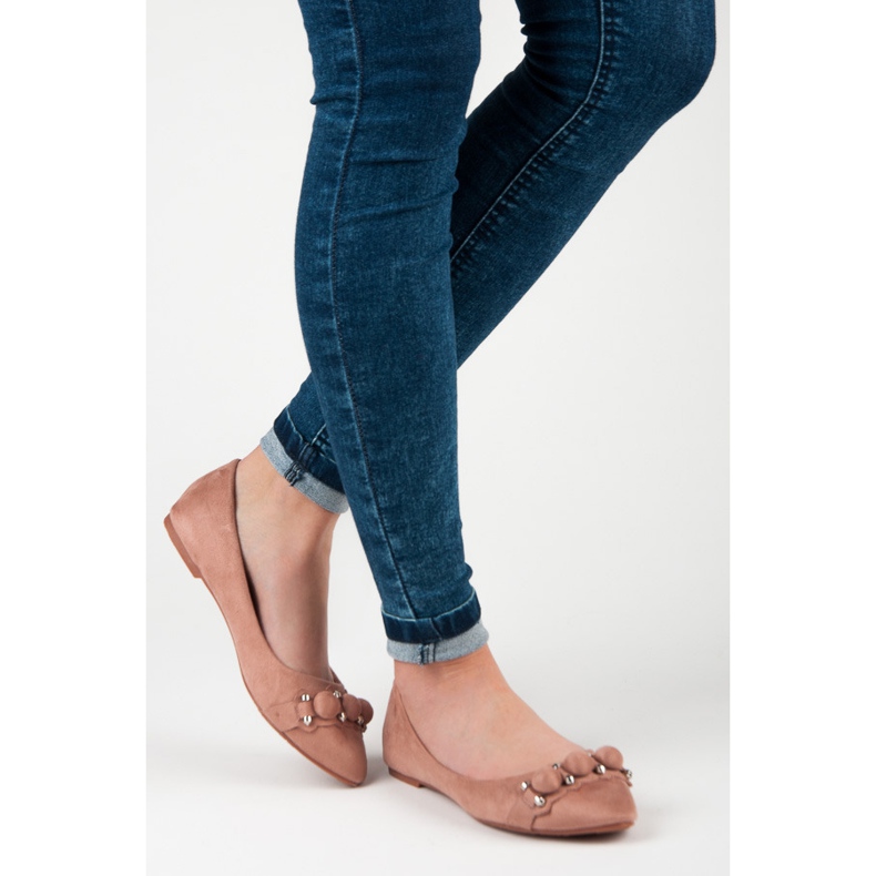 Seastar Ballerina In Pelle Scamosciata In Spitz rosa 2