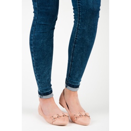 Seastar Ballerine in camoscio con scollo a V rosa 1