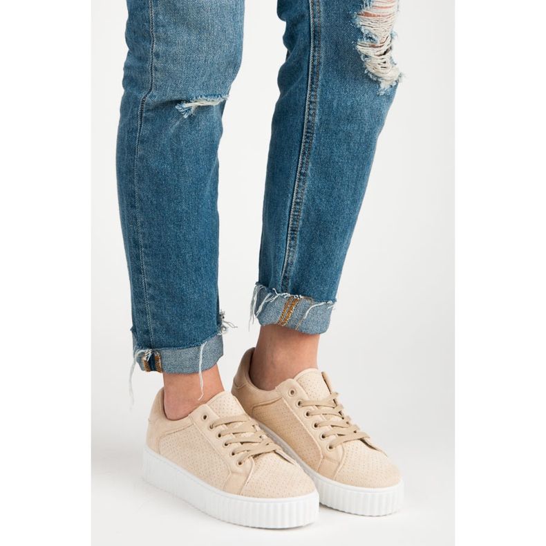 Seastar Sneakers in pelle scamosciata sulla piattaforma marrone 1