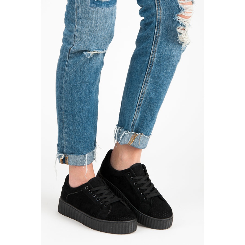 Seastar Sneakers in camoscio sulla piattaforma nero 1